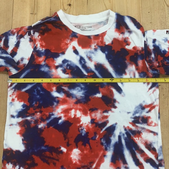 Tommy Hilfiger T-shirt Tie Dye Youth M 12-14 Red White and Blue - 4th of July - Picture 7 of 8